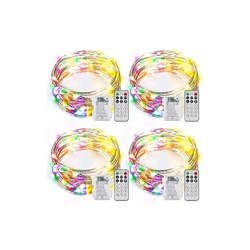 Ariceleo - 4 confezioni di luci a LED a luce bianca calda e multicolore, 5 m, 5 m, telecomando con timer e 12 modalitÃ opzionali, luci a LED en oferta