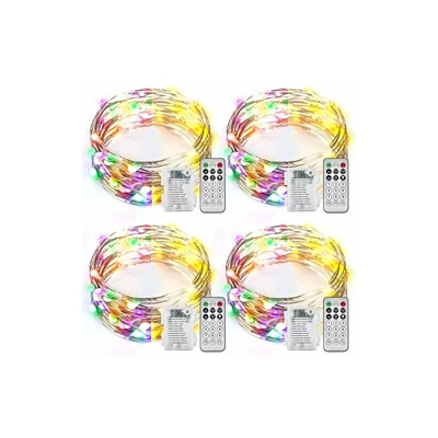 Ariceleo - 4 confezioni di luci a LED a luce bianca calda e multicolore, 5 m, 5 m, telecomando con timer e 12 modalitÃ opzionali, luci a LED