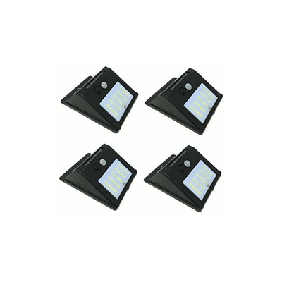 4 X Faro 20 Led Con Pannello Solare E Sensore Di Movimento Faretto Crepuscolare - Tempo Di Saldi