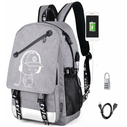 Zaino scuola USB Satchel School Bag Zaino sportivo Zaino per il tempo libero Daypacks Zaino con serratura per ragazze Ragazzi e bambini Donne Uomini en oferta