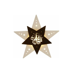 Lampada a LED per finestra con motivo 'Chiesa di Seiffen', colore: Bianco/Marrone - Weigla características