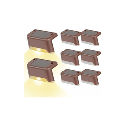 Witdle - Illuminazione solare per scale e gradini, illuminazione per esterni, a energia solare, luce a LED, impermeabile, con supporto da parete per características