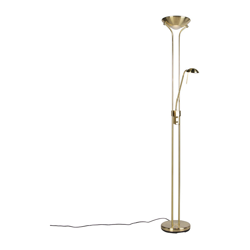 + Lampada da terra con braccioo de lettura diva - Moderno - Acciaio - Oro/Ottone - Tondo/Oblungo Non sostituibile Max. 2 x 18 Watt - Qazqa precio