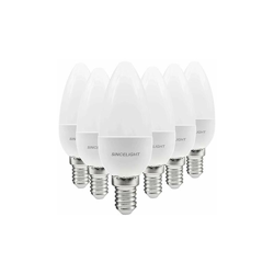 Sincelight - Lampadina a candela a LED E14, forma B35, con diffusore latteo, 5 Watt, bianco Netrual 4000 K e RAâ??92 ad alta resa cromatica, precio