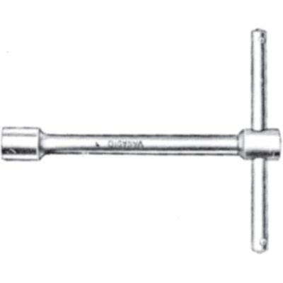 CHIAVE A 'T' BOCCA ESAGONALE MODELLO CORTO mm 10 CROMATE - Oreca