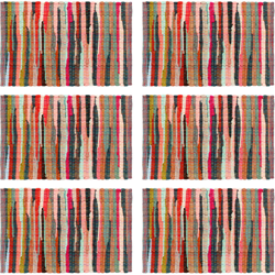 vidaXL Tovagliette 6 pz Chindi Neutro Multicolore 30x45 cm Cotone - Multicolore precio