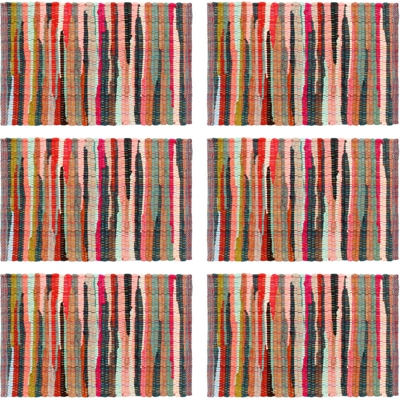 vidaXL Tovagliette 6 pz Chindi Neutro Multicolore 30x45 cm Cotone - Multicolore