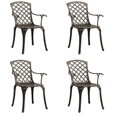 Sedie Da Giardino 4 Pz In Alluminio Pressofuso Bronzo
