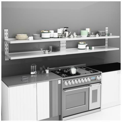 Mensole Galleggianti A 2 Livelli 2 Pz In Acciaio Inox 300x30 Cm en oferta