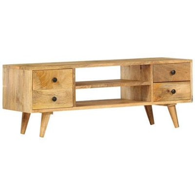 Mobile Porta Tv 110x35x40 Cm In Legno Massello Di Mango