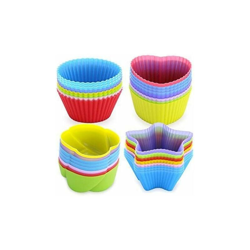 32 pezzi stampi per dolci in silicone stampi da forno riutilizzabili per muffin, cupcake, torte, cioccolato, gioia - Litzee en oferta