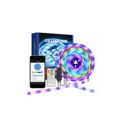 striscia LED RGB da 5 m, con luce a LED che cambia colore, sincronizzazione con musica per camera da letto, festa, cucina, letto e TV - Sunjuly características