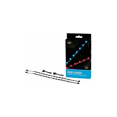 RGB 200EX Striscia RGB Addressable(12V, 2 Strisce RGB), Controllo con Scheda Madre, Installazione Magnetica, 12V 4pin RGB - Deepcool