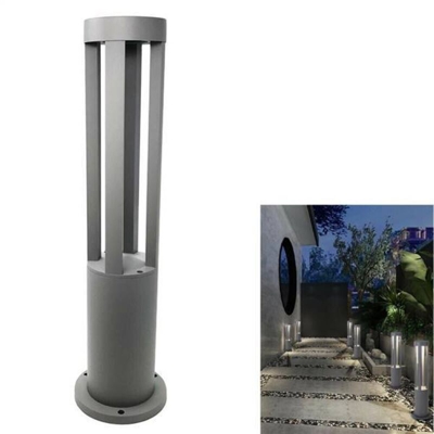 Lampione Da Giardino Lampada 12w .led Luce Bianca Lampioncino Esterno Es28 Grigio