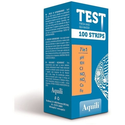TST032 Test Strips 7 in 1 Sea Water, PH GH kg No2 No3 Cl Ca, 100 Strips - Aquili