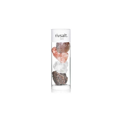 RIV008 Taste-Set di 4 Estensioni per Sale, Verschiedene Salze, Rolle mit 4 Salzsteinen - Rivsalt