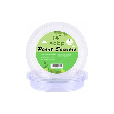 Confezione da 5 vasche antigoccia robuste e resistenti per piattini, per interni ed esterni (14 in/35,6 cm x 5 pezzi) - Grandisk