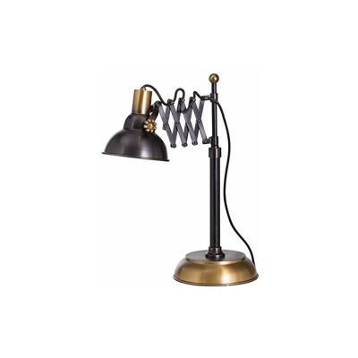 Lampada a Forbice Regolabile in Ottone e Nero, Metallo, Multicolore, Taglia Unica - Hill 1975