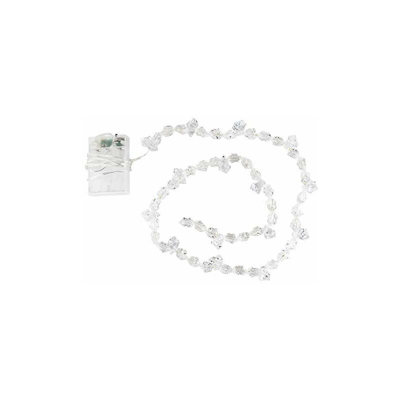 Catena luminosa a LED, funzionamento a batteria, con nugpite di cristallo trasparente, 20 lampadine a LED in bianco caldo, decorazione da tavolo per