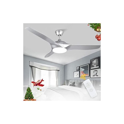 Ventilatore da soffitto a LED con lampada, 58 W, super silenzioso, con 18 W, luce dimmerabile e timer, velocitÃ del vento regolabile, lampada da
