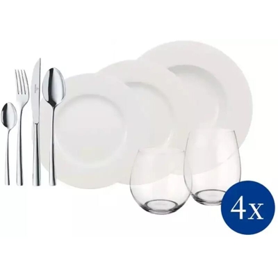 Lgvshopping - Villeroy & Boch Set da Tavola 36pz Piatti in Porcellana Per 4 Persone 4 Friends