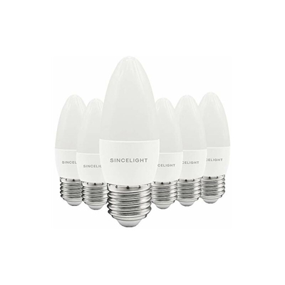 Lampadina a candela a LED E27, forma B35, con diffusore latteo, 5 Watt, bianco freddo 6500 K e RAâ??92 ad alta resa cromatica, equivalente a 500