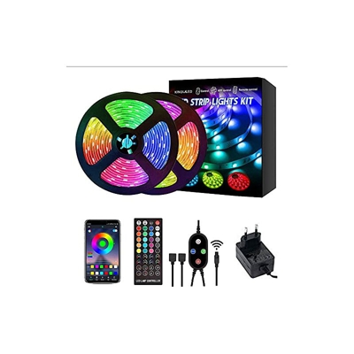 Striscia LED 10 m/32,8 ft RGB Lights Kit cambio colore telecomando a 40 tasti, Sync to Music Apply, App Bluetooth Controller di luci LED per la TV in