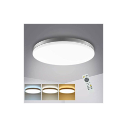Plafoniera LED da 24 W, dimmerabile con telecomando, 3 colori cangianti, sottile, 80% di risparmio energetico per soggiorno, camera da letto, precio