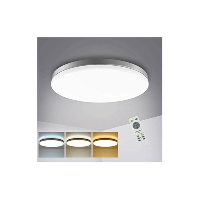 Plafoniera LED da 24 W, dimmerabile con telecomando, 3 colori cangianti, sottile, 80% di risparmio energetico per soggiorno, camera da letto,