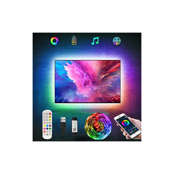 Striscia LED da 1 m per TV da 40 â 60 pollici Tv Bluetooth App Control Sync to Music, USB Bias Lighting Tv LED Kit con Remote â RGB 5050 LED Color en oferta