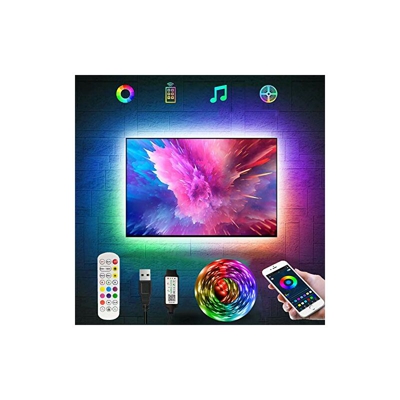 Striscia LED da 1 m per TV da 40 â 60 pollici Tv Bluetooth App Control Sync to Music, USB Bias Lighting Tv LED Kit con Remote â RGB 5050 LED Color