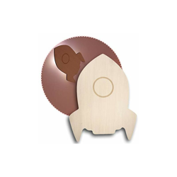 Lumilu Silhouette Light Rocket 52157 - Luce da parete con razzo luminoso per battesimo, regalo di compleanno per ragazzi e ragazze, colore: marrone en oferta