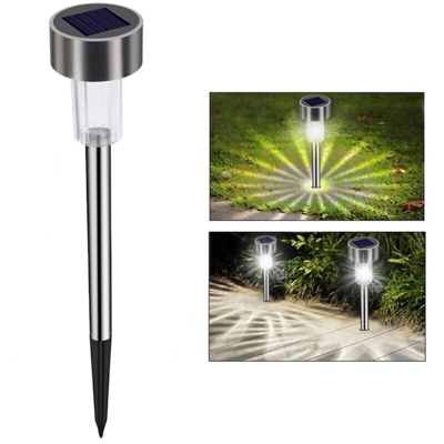 B&s - Faretto led picchetto solare luce fredda segnapasso lampada led giardino