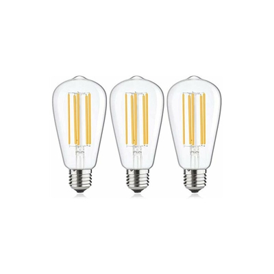 3 lampadine a LED E27 ST64 da 15 W con filamento vintage, Edison ES E27, 220 V, 1300 lumen, equivalenti a 130 W, alogene, per illuminazione interna