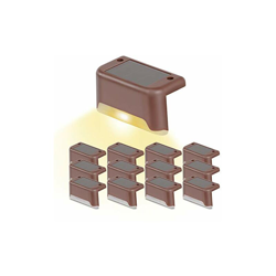 Illuminazione solare per scale e gradini, illuminazione per esterni, a energia solare, luce a LED, impermeabile, con supporto da parete per scale, en oferta
