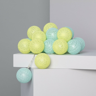 Ghirlanda LED 20 Sfere Bicolore con Spina Azzurro - Giallo