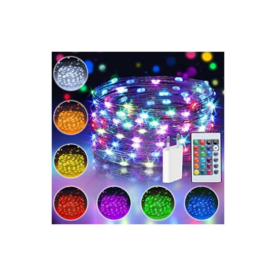 Catena di luci USB IP65 per uso esterno. 16 colori, 4 modalitÃ con spina europea.