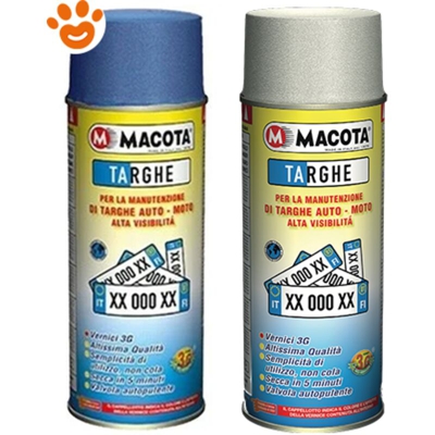 Blu Targhe Vernice Spray 400ml Pittura Tuning Targa Auto Colore Blu - Macota