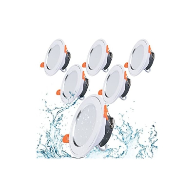 Faretto a LED da incasso, 7 W, ultra piatto, 630 lm, AC185-265 V, IP40, 3000 K, bianco caldo, non dimmerabile, set da 6 pezzi per soggiorno e camera