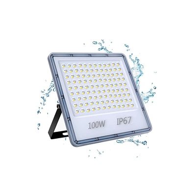 Yiqibro, faretto LED da esterno 100 W, faretto LED super luminoso, 10000 lm, luce bianca fredda, 6500 K, IP67, impermeabile, per cortile, vialetto,