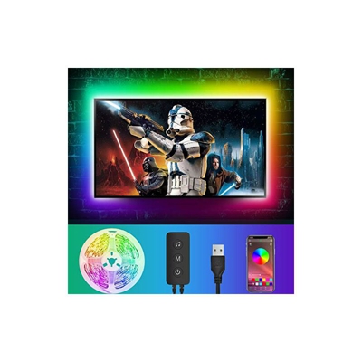 Striscia LED per retroilluminazione TV, 4 m, USB, con app, illuminazione TV RGB per HDTV, schermo PC, tavolo da gioco da 70-85 pollici - Ldhou