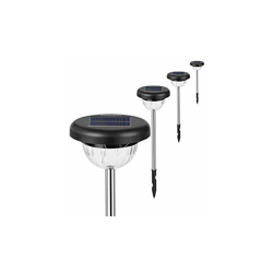 Set di 4 terminali luminosi solari da giardino a picchetto, 2 LED, 2 modalitÃ , permaneno/flash, impermeabili all'acqua, senza fili, per giardino, precio