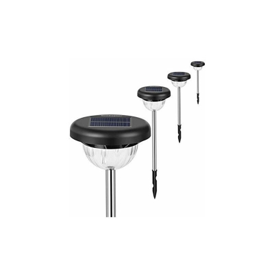 Set di 4 terminali luminosi solari da giardino a picchetto, 2 LED, 2 modalitÃ , permaneno/flash, impermeabili all'acqua, senza fili, per giardino,