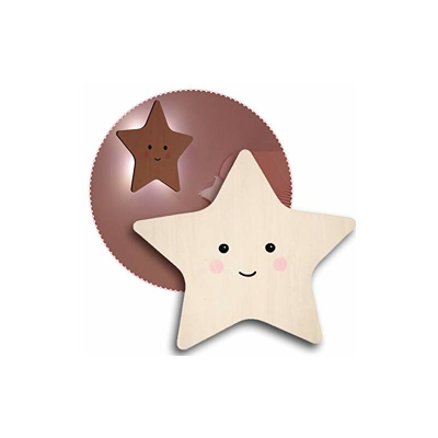 Lumilu Silhouette Light Star 52177 - Lampada da parete a forma di stella, regalo di compleanno, per ragazzi e ragazze, colore: Marrone - Reer