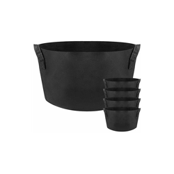 JR047-VCES - Borsa per coltivazione e crescita di piante, in tessuto geotessile, 115 litri, 63 x 40 cm, 5 confezioni (JR047), colore: nero en oferta