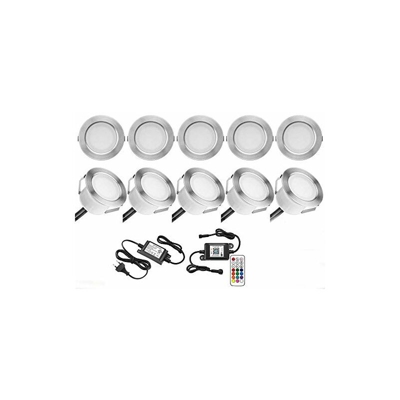 Faretto LED da incasso a LED RGB per illuminazione da pavimento, compatibile con Alexa, IFTTT, telefono intelligente, Ã? 45 mm, IP67, kit completo di