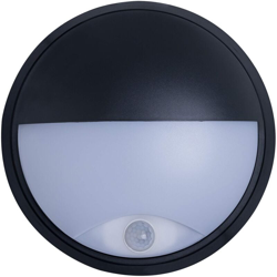 Lampada Tonda da Parete per Esterno con Visiera Diametro 215mm 700Lumen 10W tonalitÃ Luce 4000K sensori Movimento e crepuscolare, Bianco, Nero, 215 características