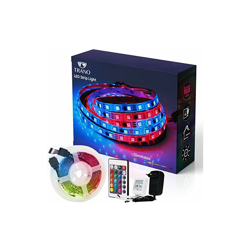 Striscia LED RGB 5 m â?? Catena di luci LED con telecomando cambia colore, retroilluminazione a LED per camera da letto, soggiorno o TV, fascia precio