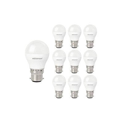 Richcolour R9 Dimmerabile 5,5 W B22 2800 K Lampada A LED Con Pallina Da Golf Classica Opale 10 Pezzi, Bianco Caldo - Megaman