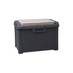 Cassapanca da giardino con 125 l, contenitore richiudibile per terrazza con cuscino, in plastica, 73 x 50,5 x 49,5 cm precio